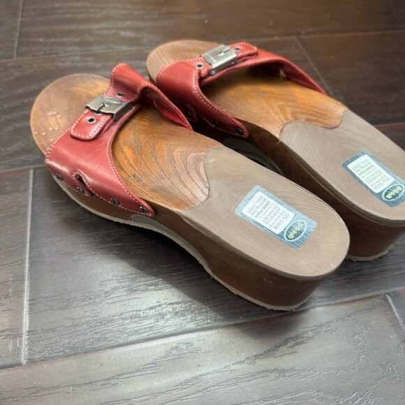 Womens Dr Scholl s Original Slide 9 leather clog sandal y2k outdoor summer - Picture 6 of 9